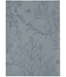 Forest Friends gray blue wallpaper sample