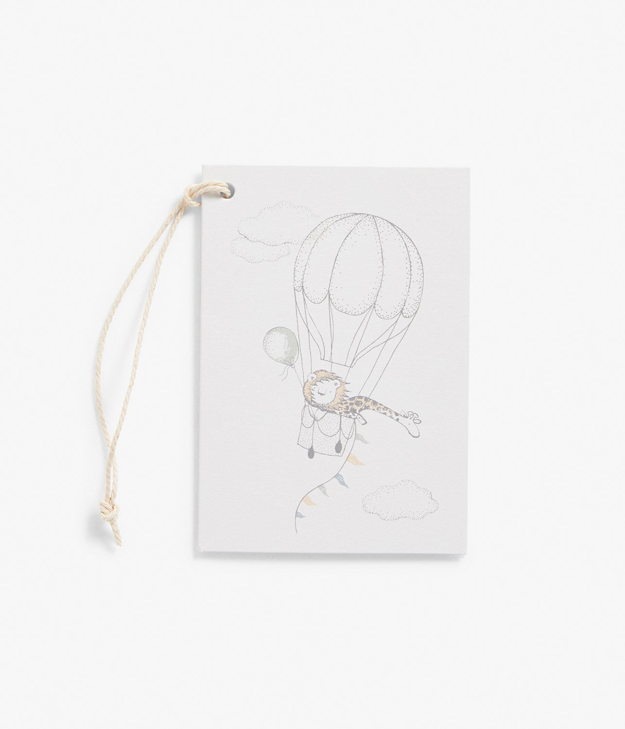 Gift tag with animal and balloon print