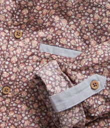 Kids purple floral print shirt