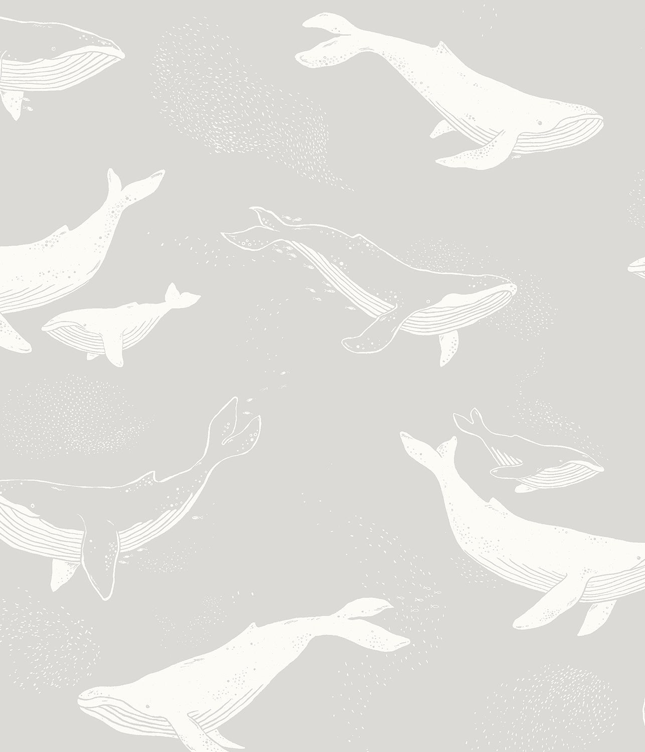 Whales grey wallpaper