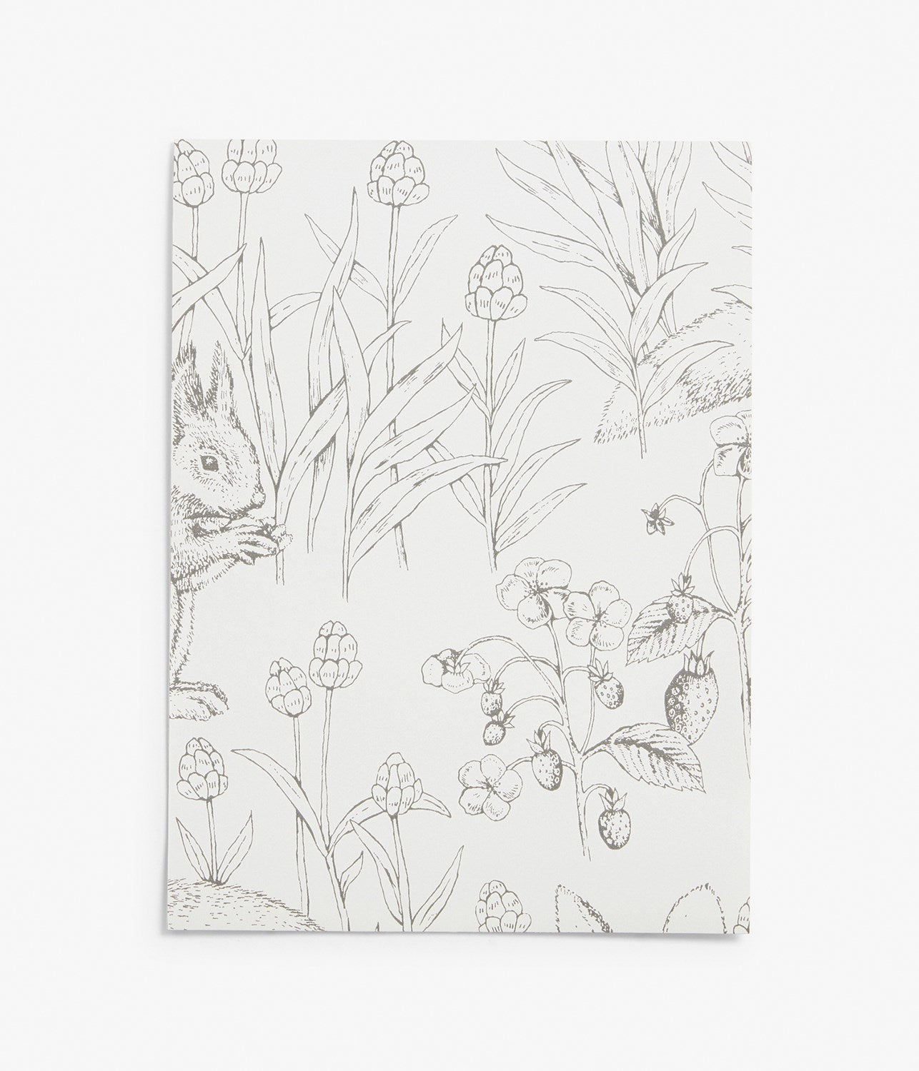 Forest Friends white wallpaper