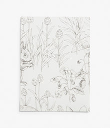 Forest Friends white wallpaper