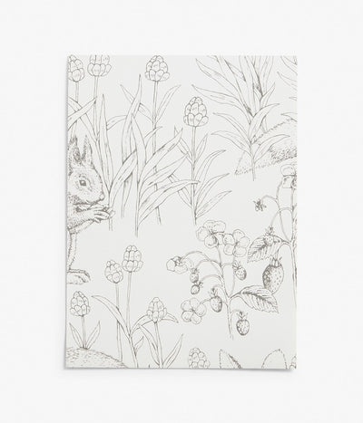 Forest Friends white wallpaper