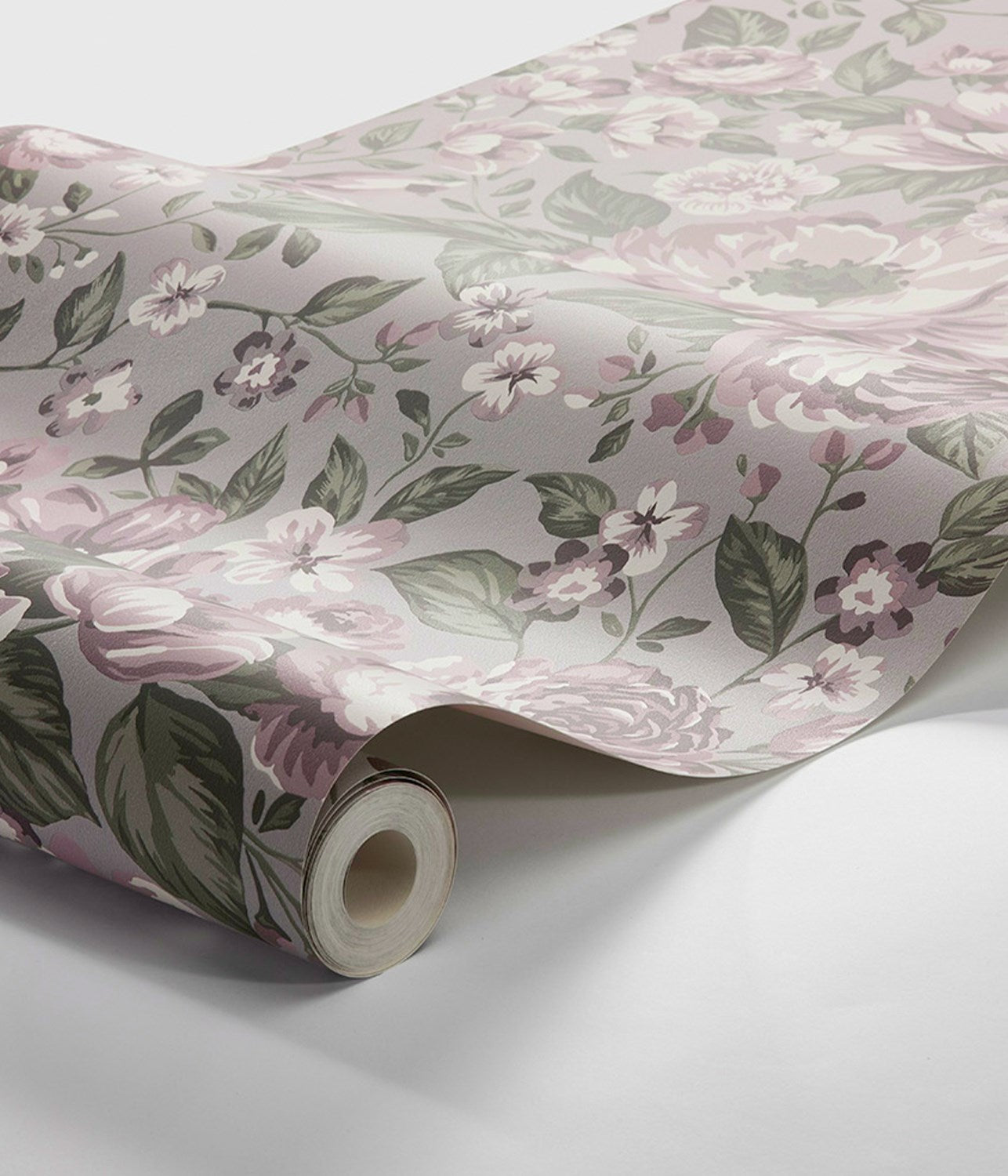 Rosie lilac floral wallpaper