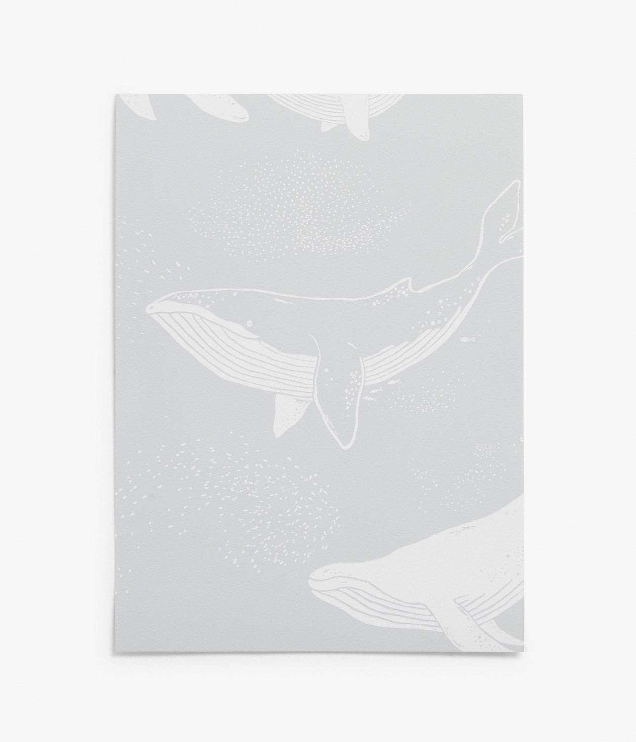Whales grey wallpaper sample