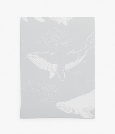 Whales grey wallpaper sample