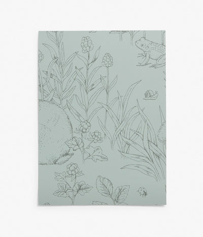 Forest Friends green wallpaper sample