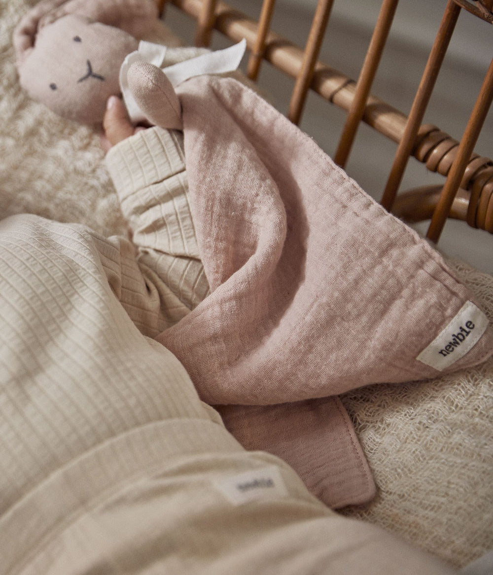 Sleep-time Pink Baby Bear teddy with rattle in Pyjamas