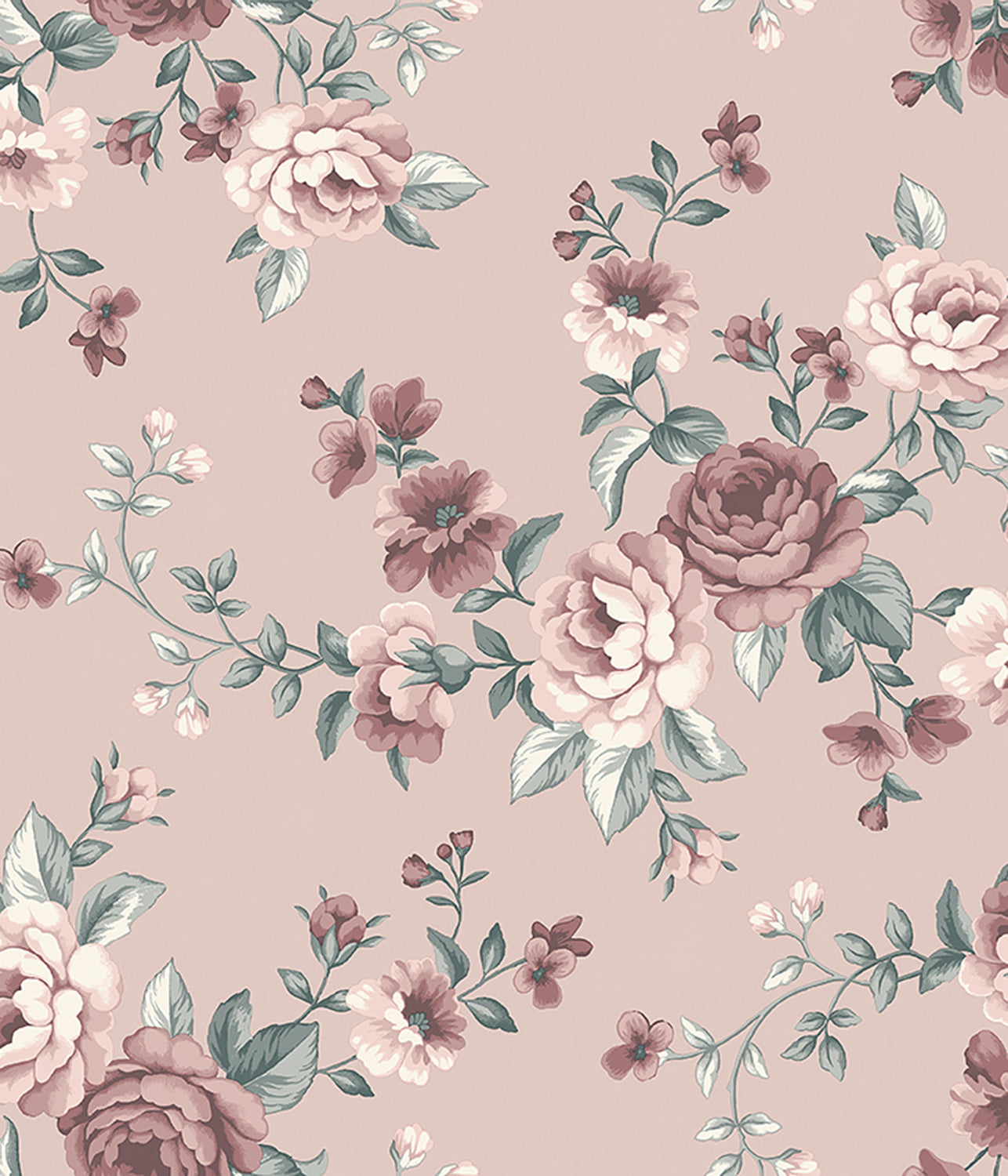 Nomi pink floral wallpaper