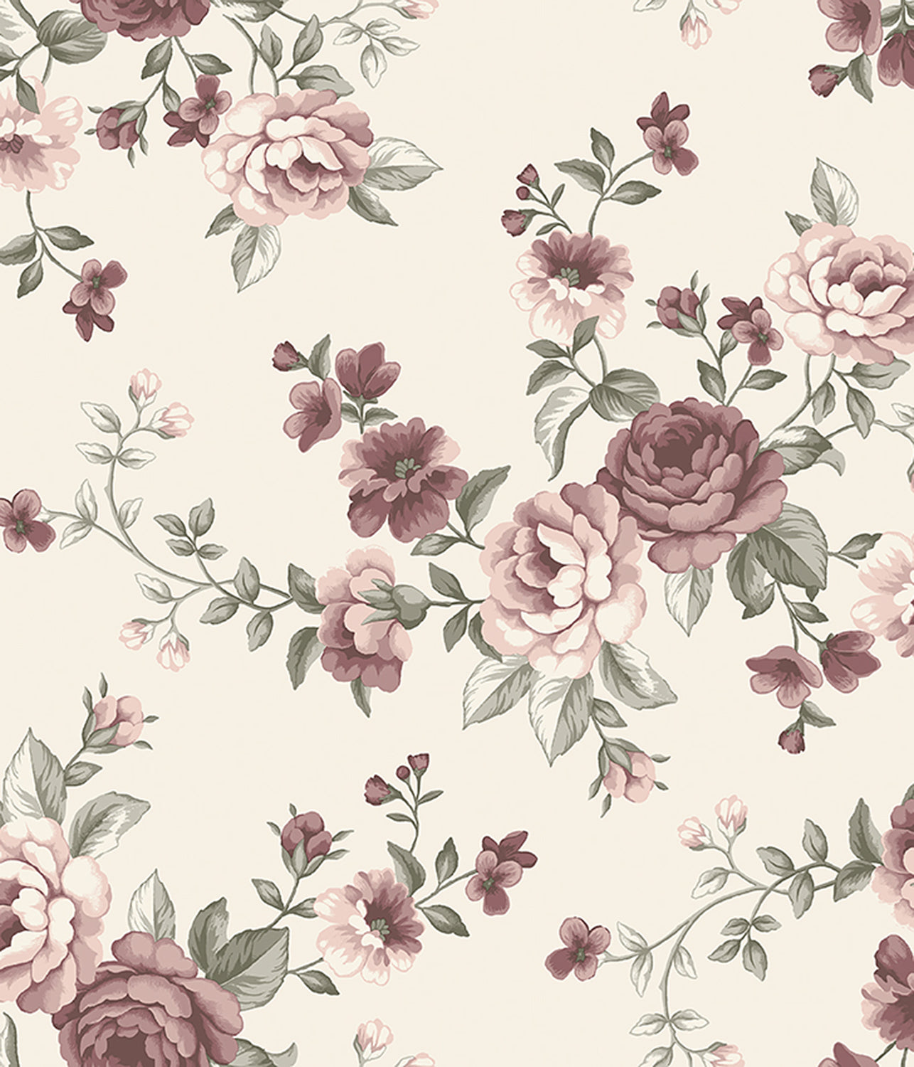 Nomi white floral wallpaper