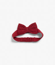 Baby red lace Christmas headband