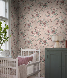 Nomi pink floral wallpaper sample