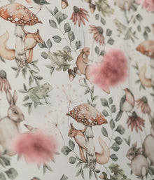 Minou white forest wallpaper sample