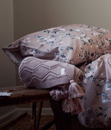 Kids pink forest print bedding set 140x200