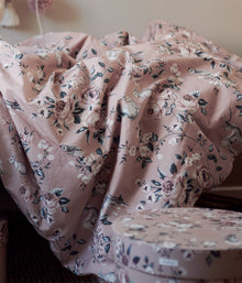 Kids pink forest print bedding set 140x200