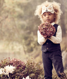 Kids white bow tie shirt